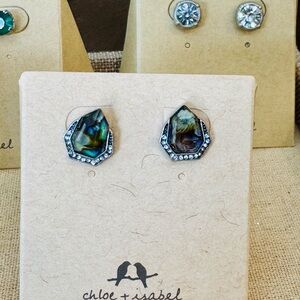 Chloe + Isabel Green and Silver Teardrop Earrings
